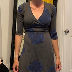 Patagonia grey dress with blue flowers